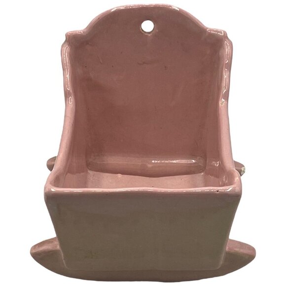 Vintage MCM Haeger Pottery Pastel Pink Baby Cradle Nursery Planter Home Décor - Picture 10 of 13